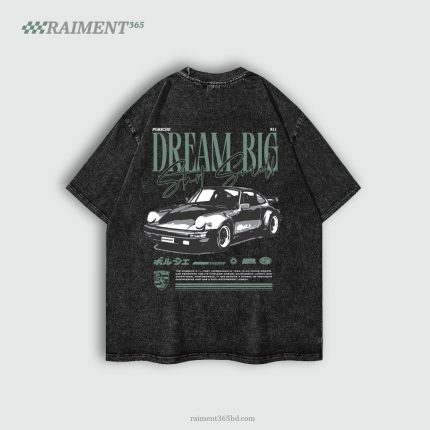 Porsche Dream Big Acid Wash Oversized T-shirt V.2