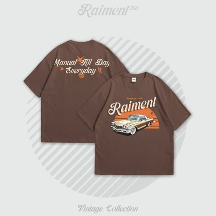 Vintage Ride Coffee Oversized T-shirt