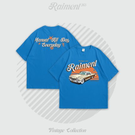 Vintage Ride Blue Oversized T-shirt