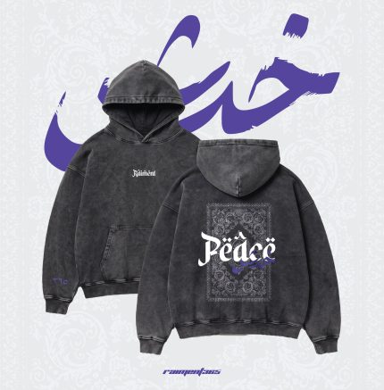 Peace | Acid Wash Oversized Hoodie
